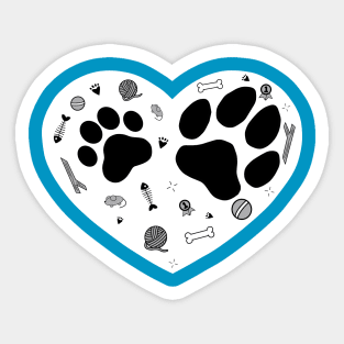 Cat and dog, cat and dog lovers Sticker